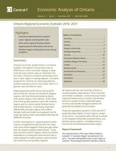 Ontario regional economic outlooks 2016-2017