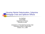 Housing Market Deterioration, Subprime Mortgage Crisis and