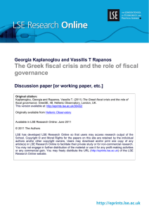 The Greek fiscal crisis and the role of fiscal governance