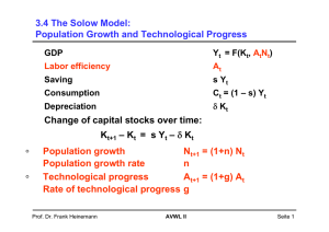 3.4 The Solow Model: Population Growth and Technological