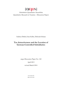 Tax Attractiveness and the Location of German-Controlled