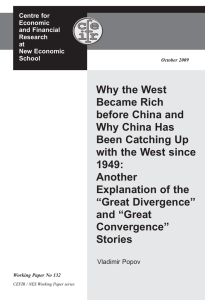 Why the West Became Rich before China and Why China Has