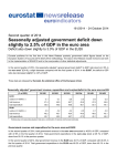 Seasonally adjusted government deficit down  Second quarter of 2014