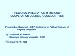 REGIONAL INTEGRATION of THE GULF COOPERATION COUNCIL (GCC)COUNTRIES