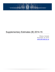 Supplementary Estimates (B) 2014-15