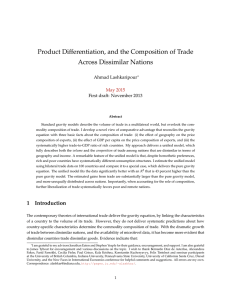 Product Differentiation, and the Composition of Trade Across