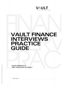 VAULT FINANCE INTERVIEWS PRACTICE GUIDE