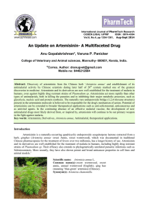 An Update on Artemisinin- A Multifaceted Drug