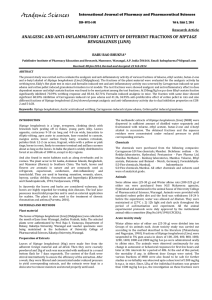 analgesic and anti-inflammatory activity of different fractions of