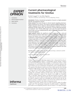 Current pharmacological treatments for tinnitus