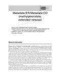 Metadate-ER/Metadate-CD (methylphenidate, extended release)