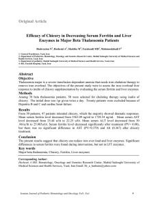 Efficacy of Chicory - Iranian journal of Pediatric Hematology Oncology