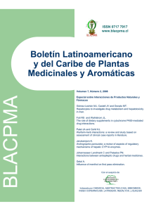 Boletín Latinoamericano y del Caribe de Plantas Medicinales y