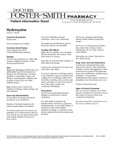 Hydroxyzine - Drs. Foster and Smith