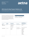 2016 Aetna Rx Step Program Medicine List