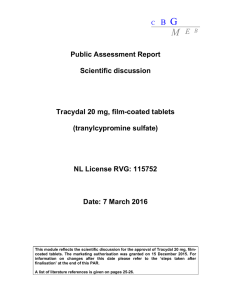 Public Assessment Report Scientific discussion Tracydal 20 mg, film