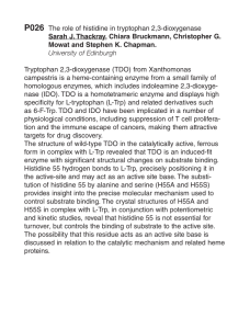 P026 The role of histidine in tryptophan 2,3