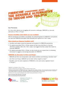 fibricor the sensible alternative to tricor ®and trilipix