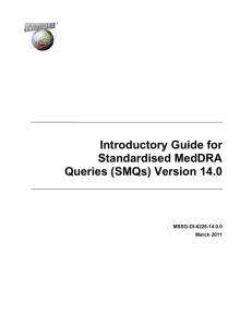 Introductory Guide for Standardised MedDRA Queries (SMQs)