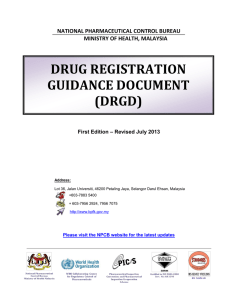drug registration guidance document (drgd) - NPRA