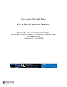 Cannabis and Cannabis Resin Critical Review Preparation Document