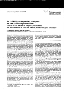 Ro 11-2465 (cyan-imipramine), citalopram and their N