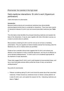 Herb-medicine interactions: St John`s wort
