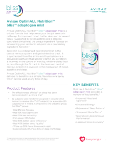 Product Features KEY BENEFITS Avisae OptimALL Nutrition™ bliss