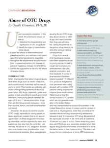 Abuse of OTC Drugs