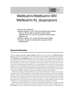 Wellbutrin/Wellbutrin-SR/ Wellbutrin