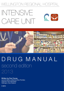 Wellington ICU Drug Manual - Wellington Intensive Care Unit