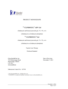 PRODUCT MONOGRAPH Pr CLINDOXYL® ADV Gel Pr