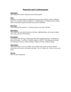 Directions For Ibuprofen And Cyclobenzaprine