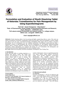 Formulation and Evaluation of Mouth Dissolving Tablet