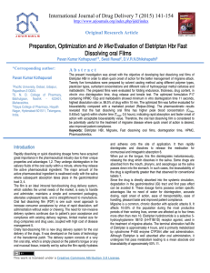 Preparation, Optimization and In Vivo Evaluation of Eletriptan Hbr