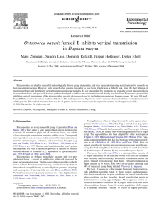 Octosporea bayeri: fumidil B inhibits vertical transmission in