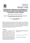 Development, Estimation and Validation of Aripiprazole