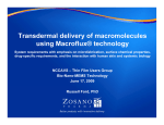Transdermal delivery of macromolecules y using Macroflux