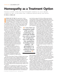 Homeopathy as a Treatment Option
