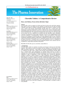 Chewable Tablets: A Comprehensive Review