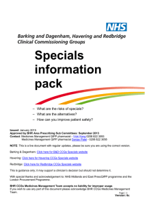 Specials information pack - Barking and Dagenham Clinical