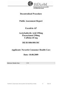 Decentralised Procedure Public Assessment Report Excedrin AP