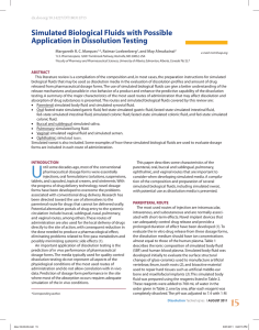 Simulated Biological Fluids with Possible Application in Dissolution