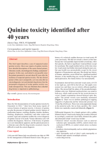 Quinine toxicity identified after 40 years