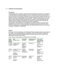 1.1. Oxaliplatin and laryngospasm Introduction Oxaliplatin (Eloxatin