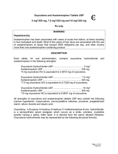 Oxycodone and Acetaminophen Tablets USP 5
