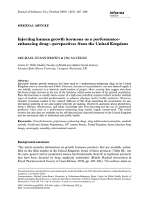 Injecting human growth hormone as a performance