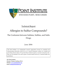 Allergies to Sulfur Compounds?