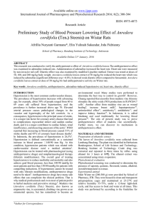 Preliminary Study of Blood Pressure Lowering Effect of Anredera