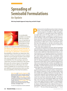Spreading of Semisolid Formulations: An Update